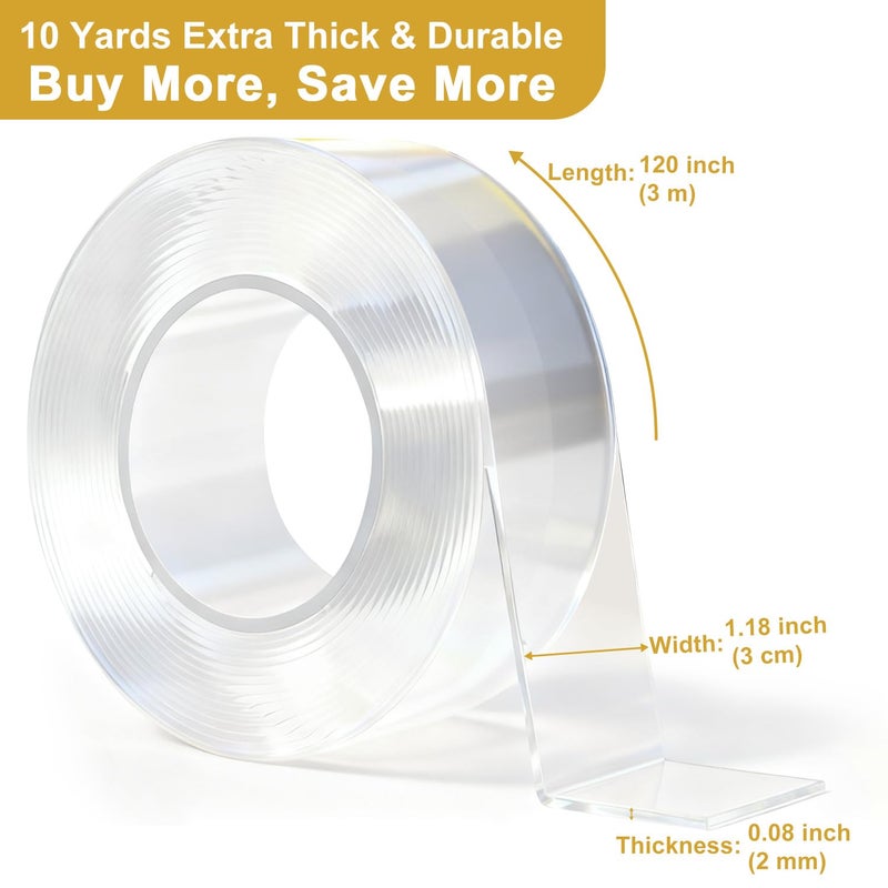 WINNOW 3 Pack Double Sided Tape for Walls - Professional Pack for Workshops, Office & Small Business，Mounting Tape for Christmas Decorations, Household Support Combination Set(1.18 inches x 30 feet) - Image 2